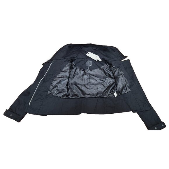 JNBY Women’s Black High Collar Jacket Size L Asymmetrical Zip Modern Minimalist - Picture 16 of 16